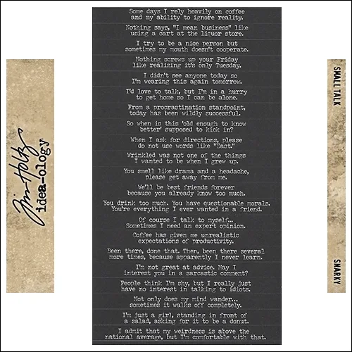 Idea-Ology Advantus Cardstock Black Sticker Sheet Snarky by Tim Holtz