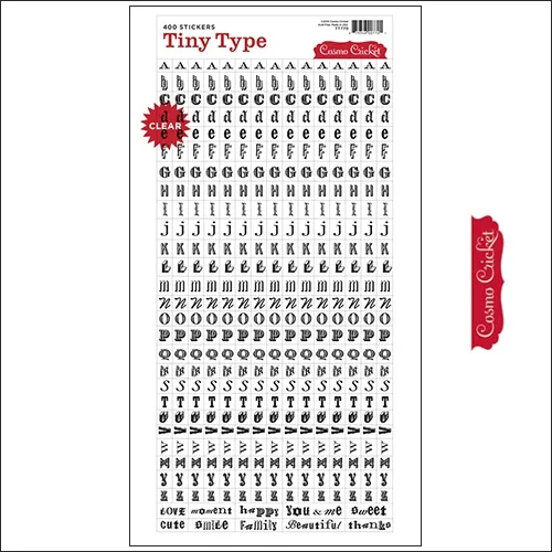 Cosmo Cricket Clear Alphabet Stickers Tiny Type Black
