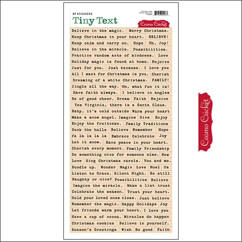 Cosmo Cricket Cardstock Word Stickers Tiny Text Christmas