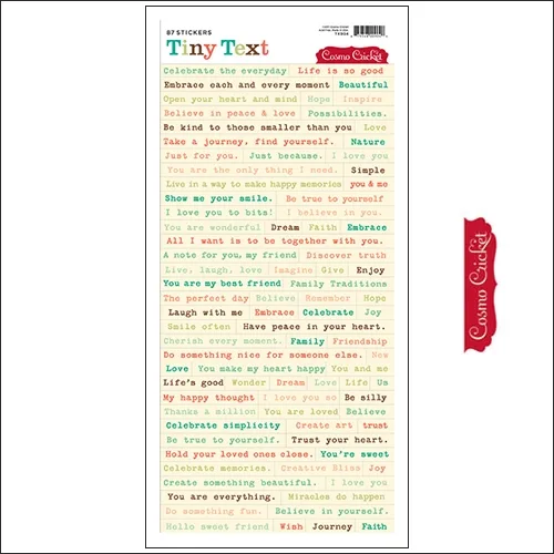 Cosmo Cricket Cardstock Word Stickers Tiny Text Clementine