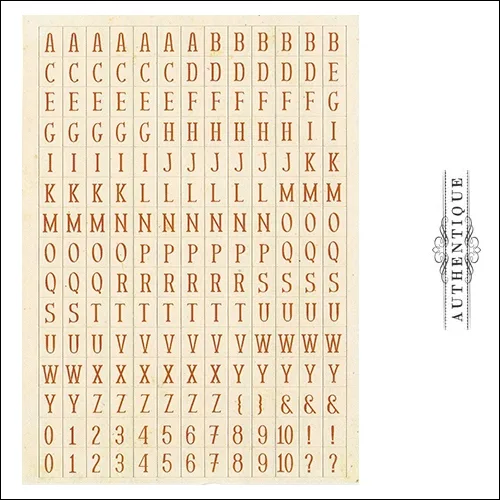 Authentique Cardstock Stickers Sheet Petite Type Square