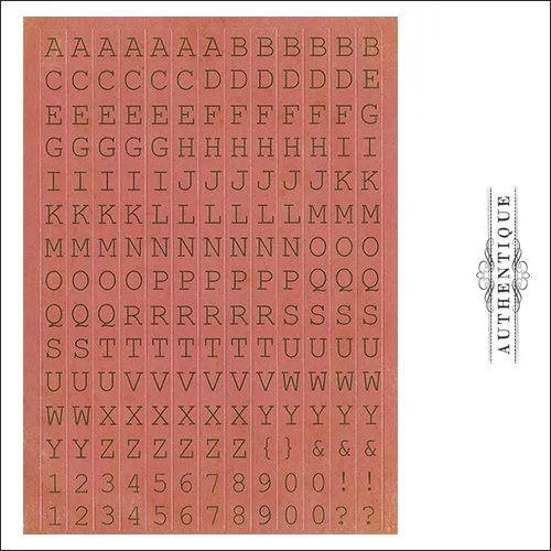 Authentique Cardstock Stickers Sheet Petite Type Square