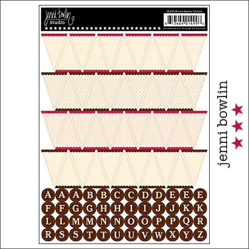 Jenni Bowlin Cardstock Stickers Sheet Brown Banner