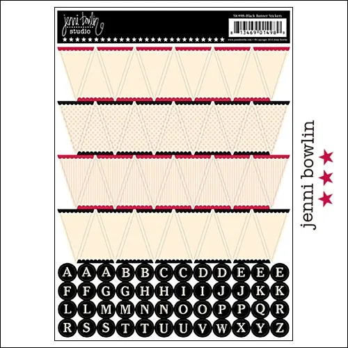 Jenni Bowlin Cardstock Stickers Sheet Black Banner
