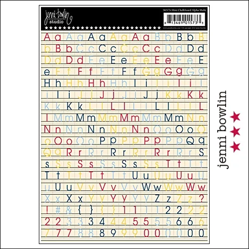 Jenni Bowlin Cardstock Stickers Sheet Mini Chalkboard Alpha Multi
