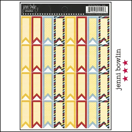 Jenni Bowlin Cardstock Stickers Flag Banner Multi