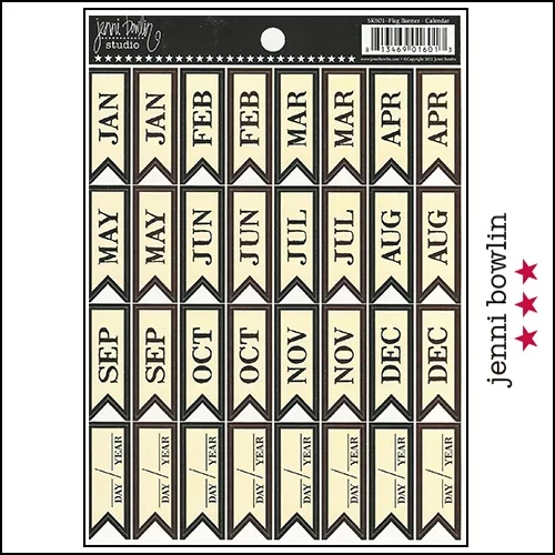 Jenni Bowlin Cardstock Stickers Flag Banner Calendar