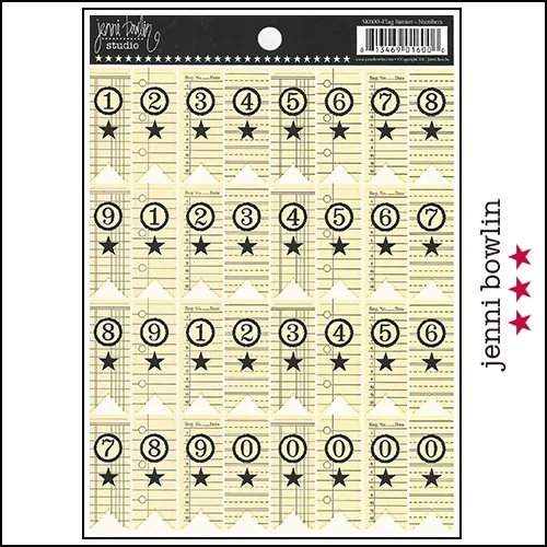 Jenni Bowlin Cardstock Stickers Flag Banner Numbers