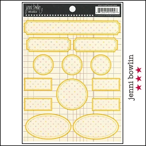 Jenni Bowlin Cardstock Stickers Dotted Labels Multi