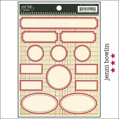 Jenni Bowlin Cardstock Stickers Labels Red
