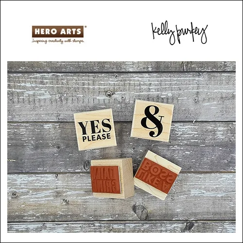 Hero Arts Kellys Yes Please Wood Block Rubber Stamp Clearly Kelly Collection by Kelly Purkey