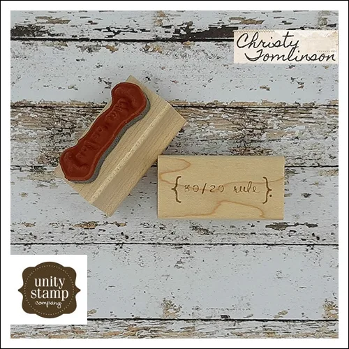 Unity Stamp Company Wood Mounted Red Rubber Stamp 80/20 rule by Christy Tomlinson