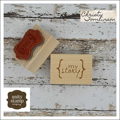 Unity Stamp Company Wood Mounted Red Rubber Stamp My Story by Christy Tomlinson