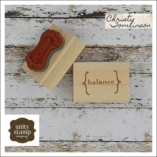 Unity Stamp Company Wood Mounted Red Rubber Stamp Balance by Christy Tomlinson