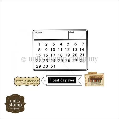 Unity Stamp Company Itty Bitty Red Rubber Stamp Mounted On Cling Foam Year o Graphy Best Day by Simple Stories