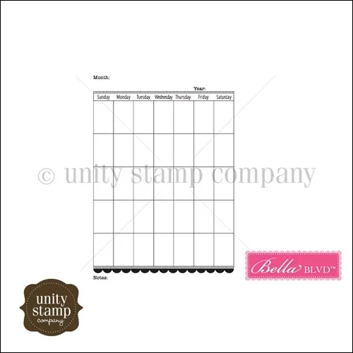 Unity Stamp Company Itty Bitty Red Rubber Stamp Mounted On Cling Foam Calendar Month by Bella Blvd