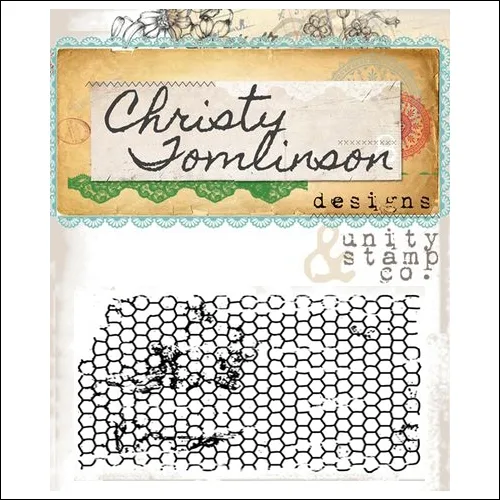 Unity Stamp Company Red Rubber Stamp Mounted On Cling Foam Tattered Chicken Wire by Christy Tomlinson