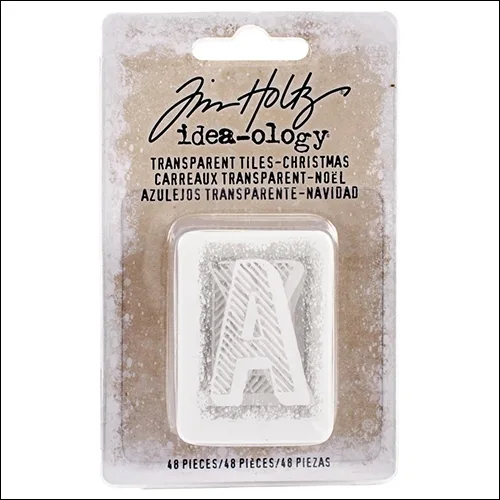 Idea-ology Advantus Transparent Alphabet Tiles Christmas White by Tim Holtz