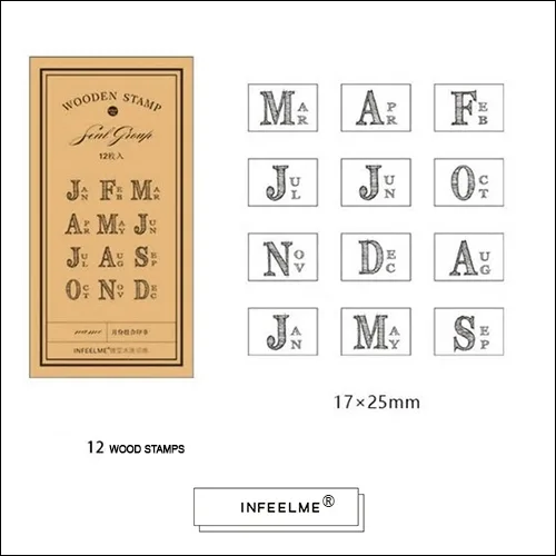 InFeel.Me Wooden Month Stamps