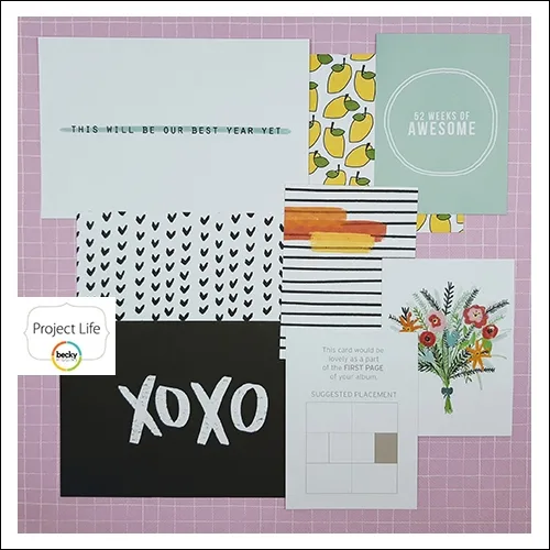 American Crafts Project Life Core Kit First Page Cards Project 52 Rad Edition Collection by Emily Merritt