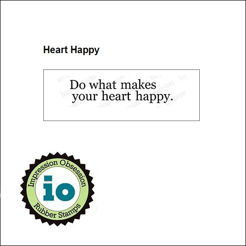 Impression Obsession Wood Mounted Stamp Heart Happy C17067