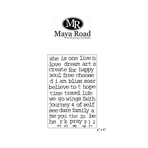 Maya Road Art Journaling Words Clear Stamps