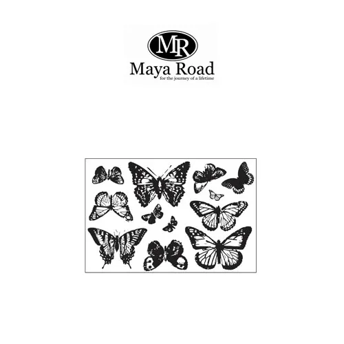 Maya Road Ornate Vintage Butterflies Clear Stamps