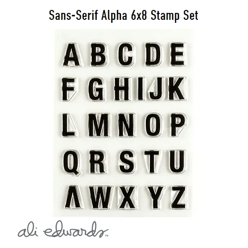 Ali Edwards Sans-Serif Alpha 6 x 8 Clear Stamps