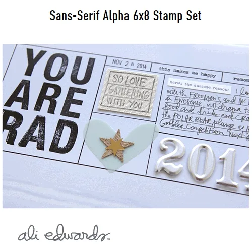 Ali Edwards Sans-Serif Alpha 6 x 8 Clear Stamps