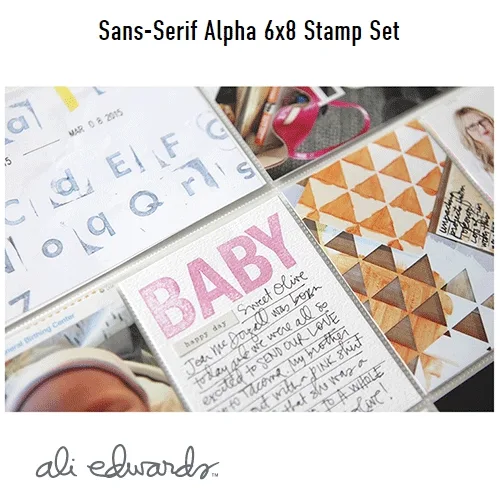 Ali Edwards Sans-Serif Alpha 6 x 8 Clear Stamps
