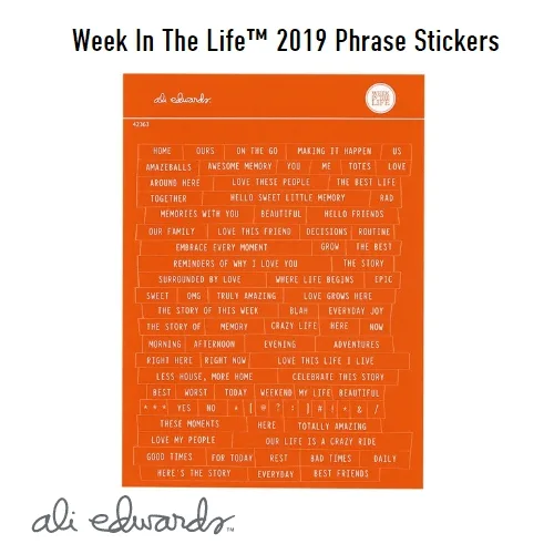 Ali Edwards Week In The Life Phrase Stickers Red