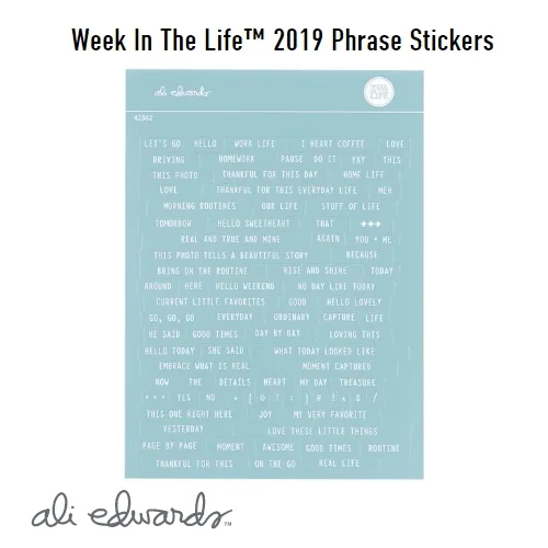 Ali Edwards Week In The Life Phrase Stickers Blue