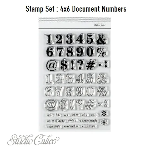 Studio Calico Document Numbers Clear Stamps