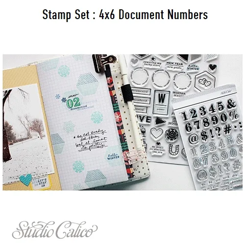 Studio Calico Document Numbers Clear Stamps
