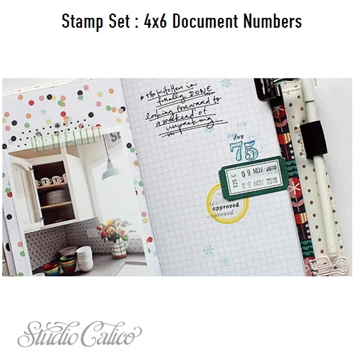 Studio Calico Document Numbers Clear Stamps