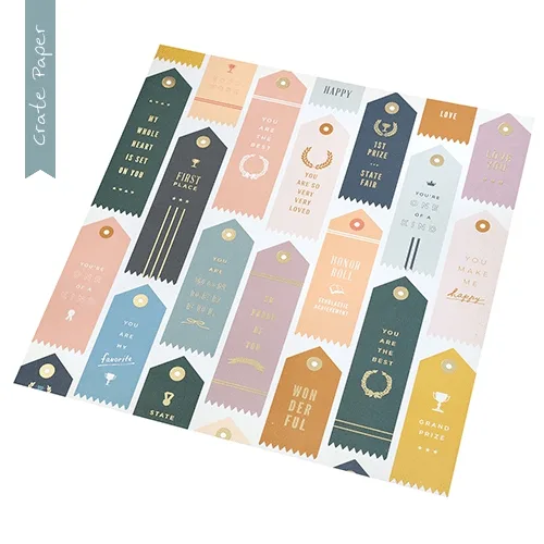 Crate Paper Patterned Paper Sheet Specialty Paper Trophies Gold Foil Heritage Collection by Maggie Holmes