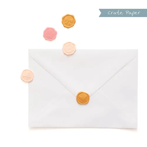 Crate Paper Puffy Seal Stickers Gold Heritage Collection by Maggie Holmes