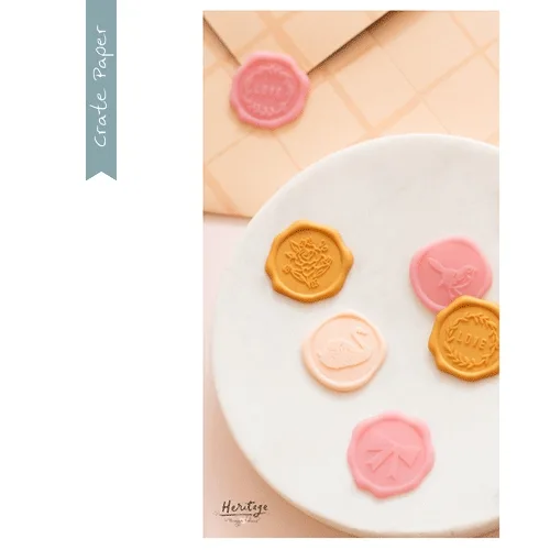 Crate Paper Puffy Seal Stickers Gold Heritage Collection by Maggie Holmes