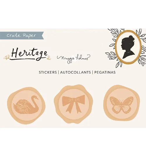 Crate Paper Puffy Seal Stickers Peach Heritage Collection by Maggie Holmes