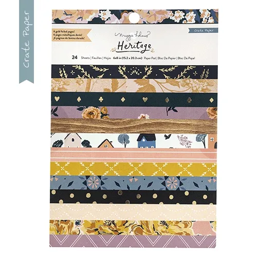 Crate Paper Patterned Paper Pad 6 x 8 inch Heritage Collection by Maggie Holmes