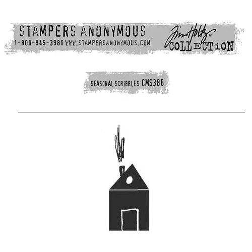 Tim Holtz Stampers Anonymous Christmas Mini Red Rubber Cling Stamp Seasonal Scribbles | House