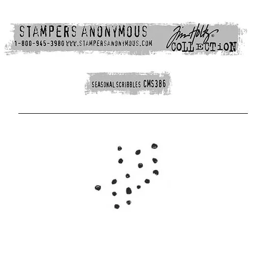Tim Holtz Stampers Anonymous Christmas Mini Red Rubber Cling Stamp Seasonal Scribbles | Dots