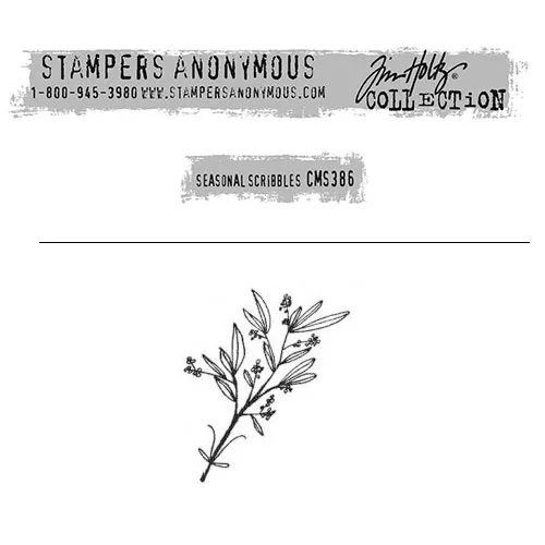 Tim Holtz Stampers Anonymous Christmas Mini Red Rubber Cling Stamp Seasonal Scribbles | Branches