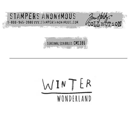 Tim Holtz Stampers Anonymous Christmas Mini Red Rubber Cling Stamp Seasonal Scribbles | Winter Wonderland