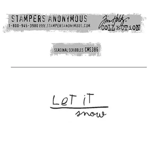 Tim Holtz Stampers Anonymous Christmas Mini Red Rubber Cling Stamp Seasonal Scribbles | Let it Snow