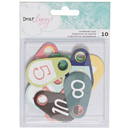 American Crafts Chipboard Tags Dear Lizzy Saturday Collection