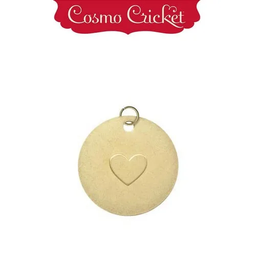 Cosmo Cricket Gold Metal Charm Embellishment Embossed Heart