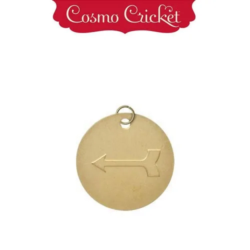 Cosmo Cricket Gold Metal Charm Embellishment Embossed Arrow