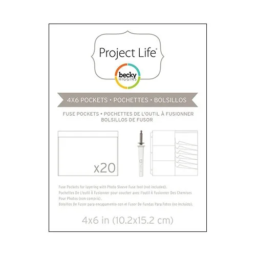 American Crafts Project Life Photo Fuse Pockets 4 x 6 inches