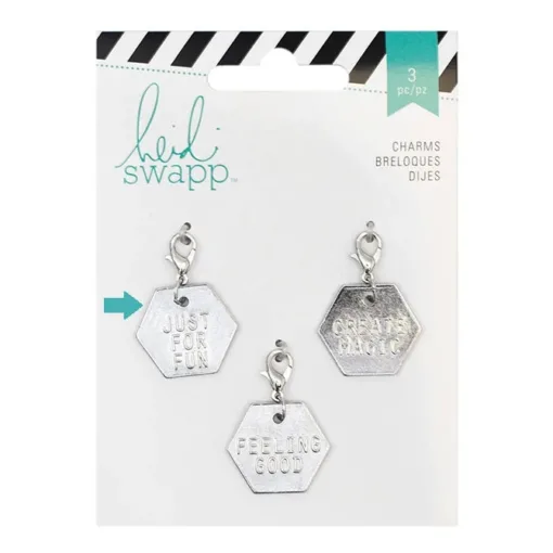 Heidi Swapp Metal Charm Hexagon [Just For Fun] Wanderlust Collection